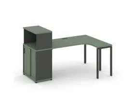 Стол эргономичный с опорным шкафом-купе с надставкой низ. CN.SA-220(R) A 2000x1180x1140 Концепт / Concept images