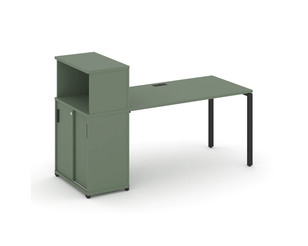 Стол рабочий с опорным шкафом-купе с надставкой низ. CN.SP-240 B 2000x720x1140 Концепт / Concept