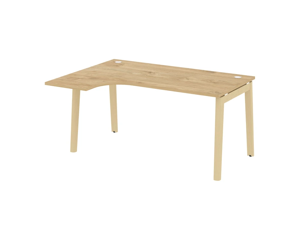 Стол эргономичный левый, опоры - массив дерева 158x118x75 Оникс Вуд / Onix Wood