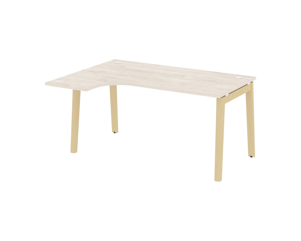Стол эргономичный левый, опоры - массив дерева 158x118x75 Оникс Вуд / Onix Wood