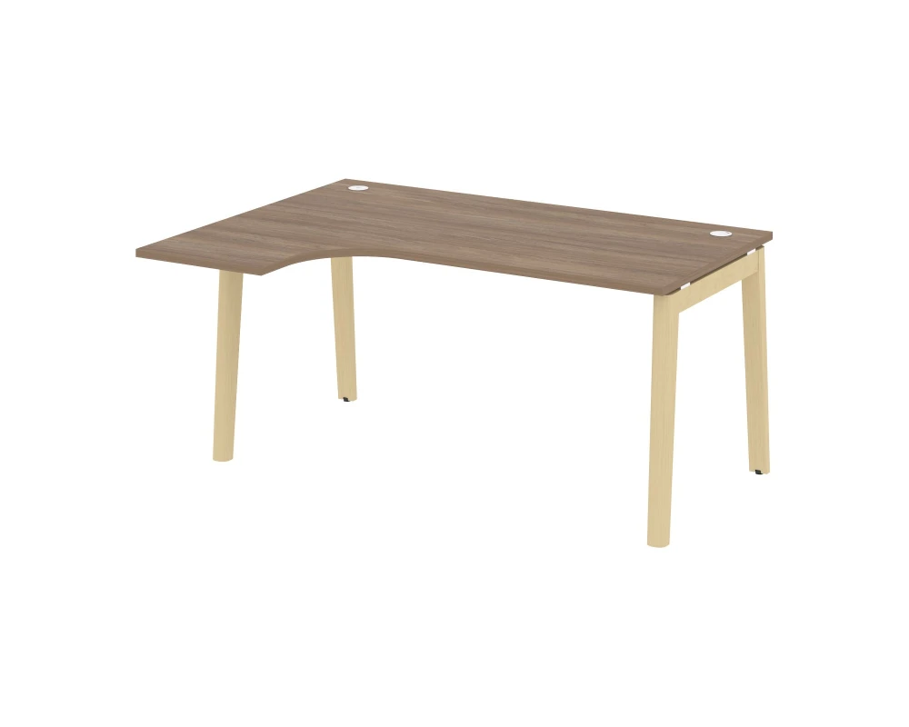 Стол эргономичный левый, опоры - массив дерева 158x118x75 Оникс Вуд / Onix Wood