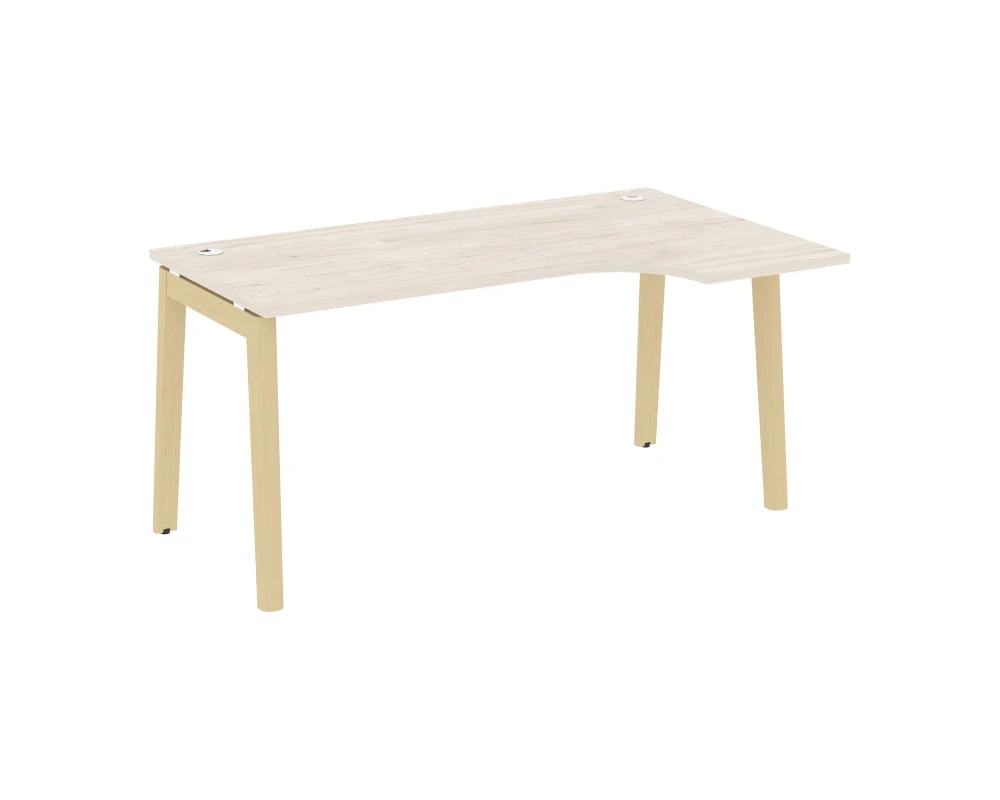 Стол эргономичный правый, опоры - массив дерева 158x98x75 Оникс Вуд / Onix Wood