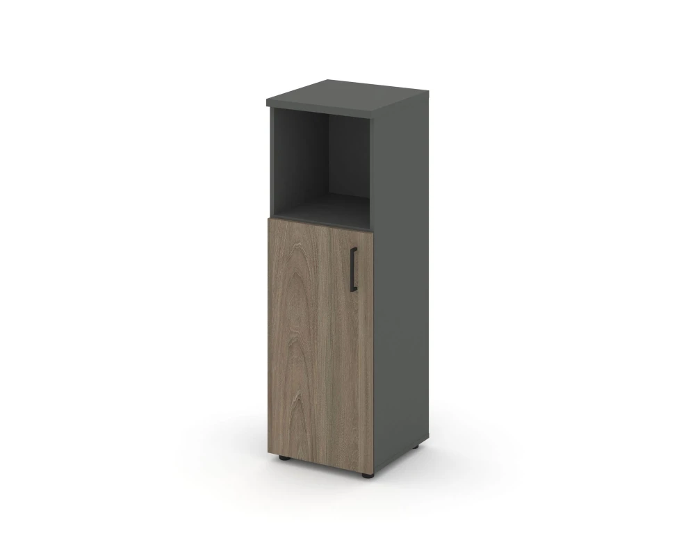 Шкаф средний узкий левый закрытый с нишей 400x400x1203 зад. стенка HDF Стайл Проджект / Style Project