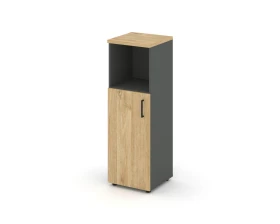 Шкаф средний узкий левый закрытый с нишей 400x400x1203 зад. стенка HDF Стайл Проджект / Style Project images